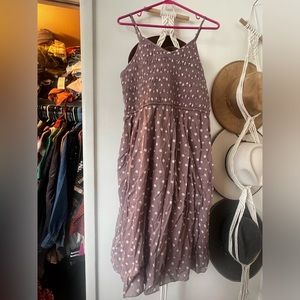 NWOT ⭐️ Lavender midi dress with white polka dots